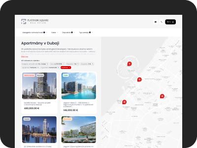 Real estate catalog with map search